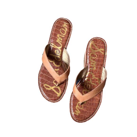 Sam Edelman Tan Thong Wedge Cork Sandals | 8 - Picture 1 of 3